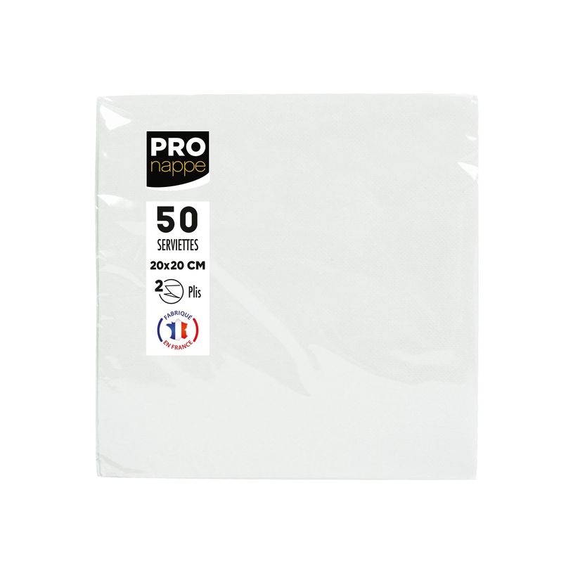 3281516220015-Pronappe - Serviette - Taille 20 x 20 cm - jetable - blanc (pack de 50)-P_405251994_1-0
