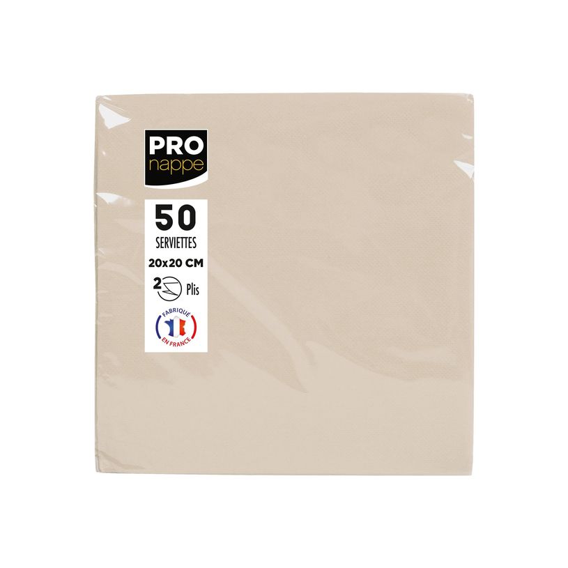 3281516220022-Pronappe - Serviette - Taille 20 x 20 cm - jetable - ivoire (pack de 50)-P_405251995_1-0