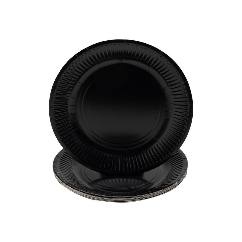3281510792112-Pronappe - Assiette - Taille 23 cm diameter - rond - jetable - noir (pack de 20)-P_405252015_1-0