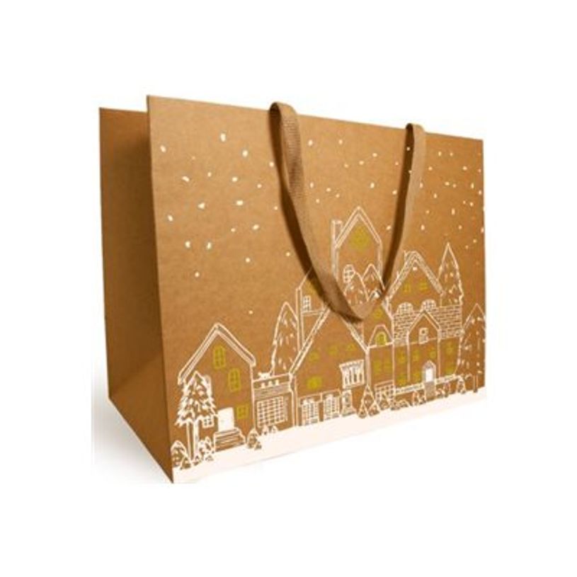 3281650623932-Logistipack - Sac cadeau - 25 cm x 10 cm x 22 cm - blanc brillant, impression dorée-P_405252915_1-0