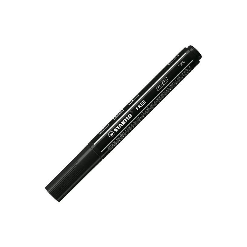4006381576314-STABILO Free T300 - Marqueur - permanent - noir - opaque - acrylique - 2-3 mm-P_405253834_1-1