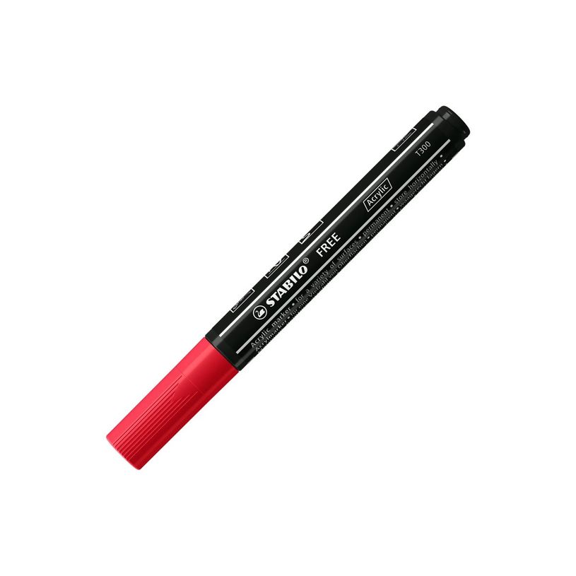 4006381576017-STABILO Free T300 - Marqueur - permanent - carmin - opaque - acrylique - 2-3 mm-P_405253835_2-1