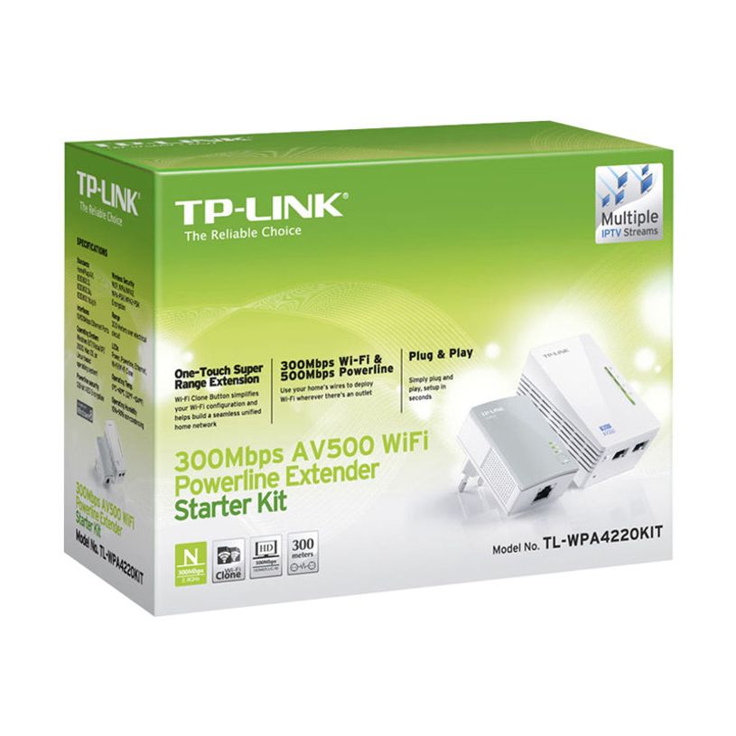6935364032258-TP-Link TL-WPA4220KIT - Kit d'adaptation pour courant porteur - Wi-Fi - Branchement mural-P_555997_3-2