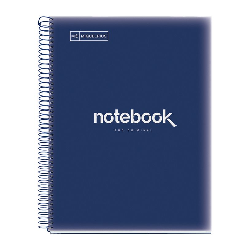 8422593460573-Notebook Emotions couverture souple A4 quadrillage 5x5 mm 80 feuilles de 1 couleur, Miquelrius Bleu mar--0