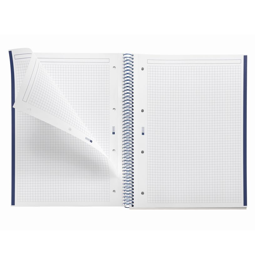 8422593460573-Notebook Emotions couverture souple A4 quadrillage 5x5 mm 80 feuilles de 1 couleur, Miquelrius Bleu mar--3