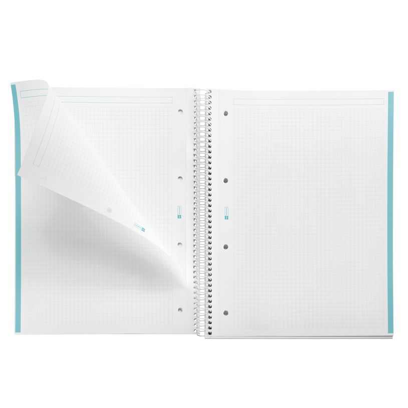 8422593460580-Notebook Emotions, couverture souple, A4, quadrillage 5x5 mm, 80 feuilles de 1 couleur, Miquelrius, Ble--2
