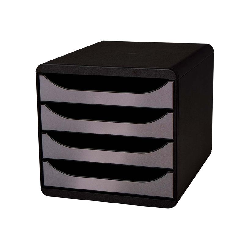 9002493021136-Exacompta BigBox - Module de classement 4 tiroirs - noir/argent-P_79144678_1-0