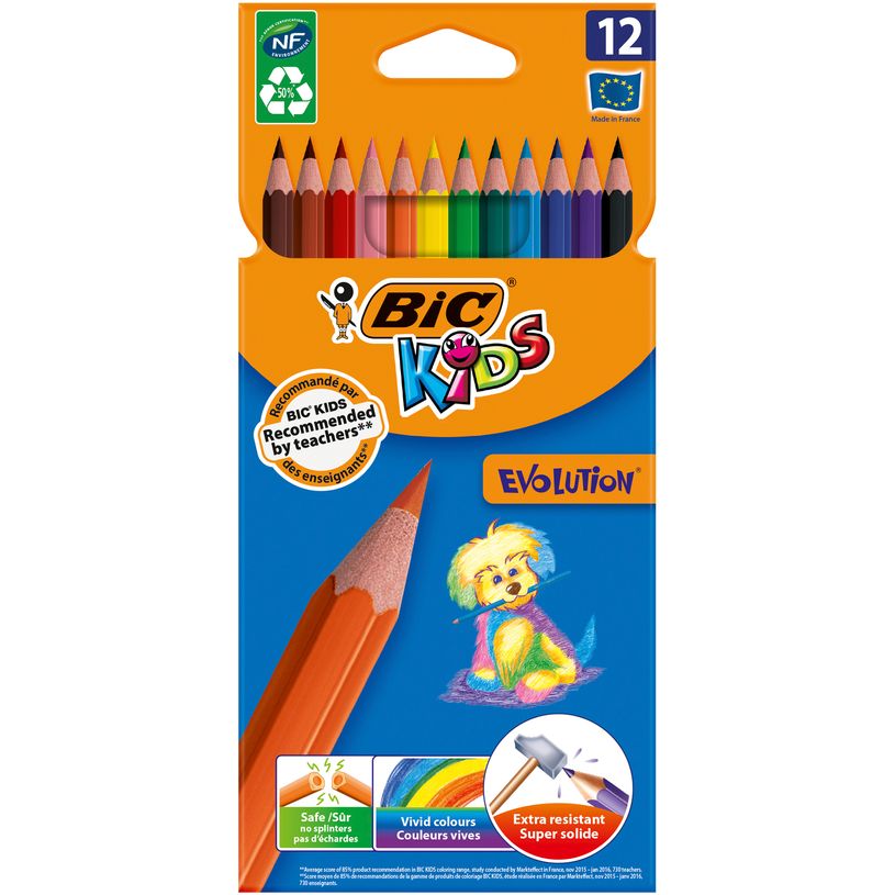 0400791457548-BIC Kids ecolutions Evolution - 12 Crayons de couleur-P_79145754_1-0