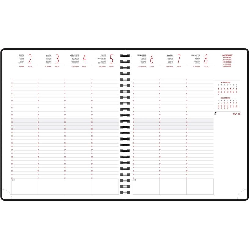 3660942016865-Agenda spiralé Forever Eurotime 22W - 1 semaine sur 2 pages - 18,5 x 22,5 cm - disponible dans différentes cou--2