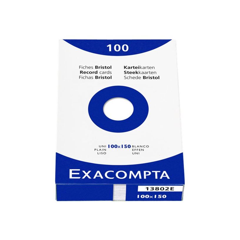 3130630133025-Exacompta - Pack de 100 Fiches bristol - 10 x 15 cm - uni - blanc-P_79147202_3-0