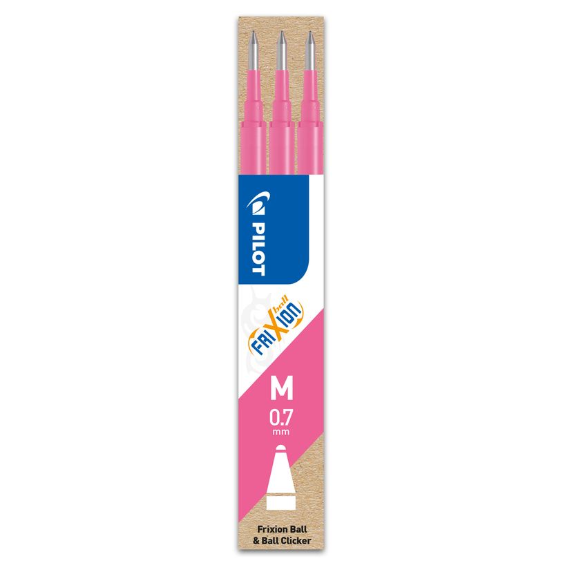 4902505358142-Pilot Frixion Ball - 3 Recharges pour rollers effaçables - 0,7 mm - rose-P_79148745_1-0