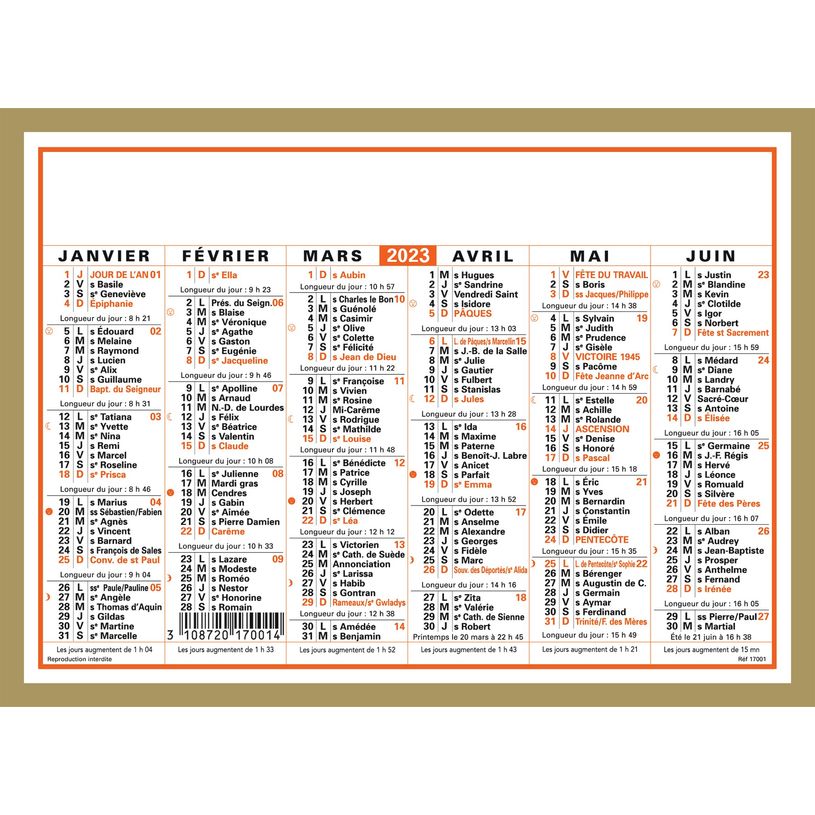 3664447125343-Oberthur Classique - Calendrier 6 mois par face - 12,5 x 17 cm-P_79352265_1-0
