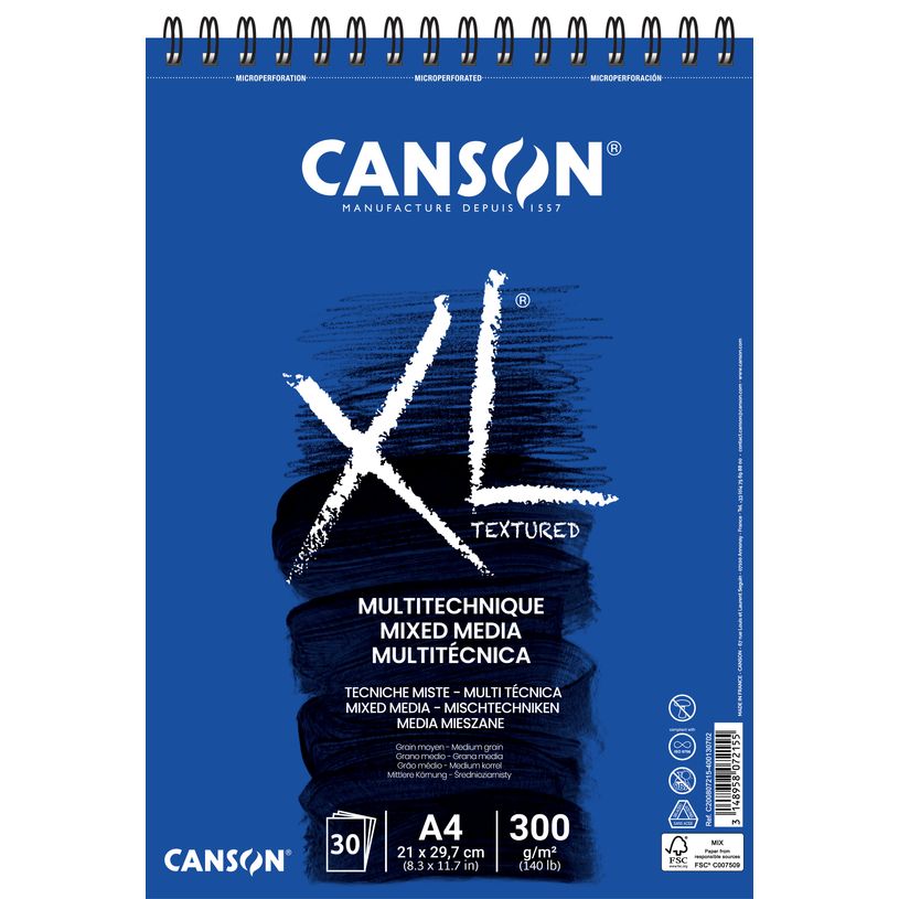 3148958072155-Canson XL Mix Media - Bloc dessin croquis - 30 feuilles - A4 - 300 gr - blanc-P_79353064_1-0