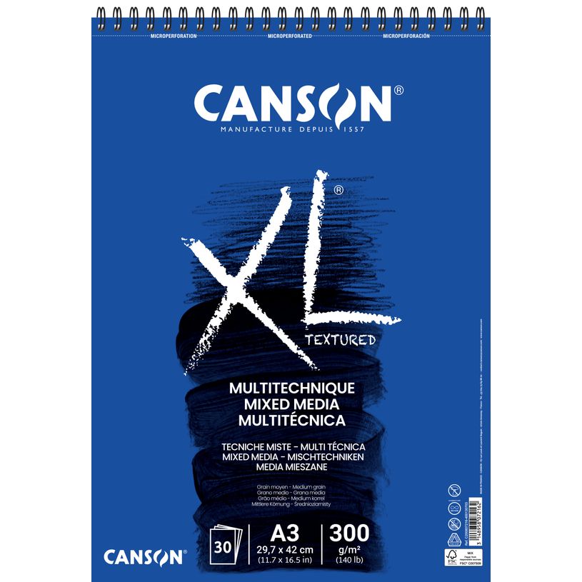 3148958072162-Canson XL Mix Media - Bloc dessin croquis - 30 feuilles - A3 - 300 gr - blanc-P_79353065_1-0