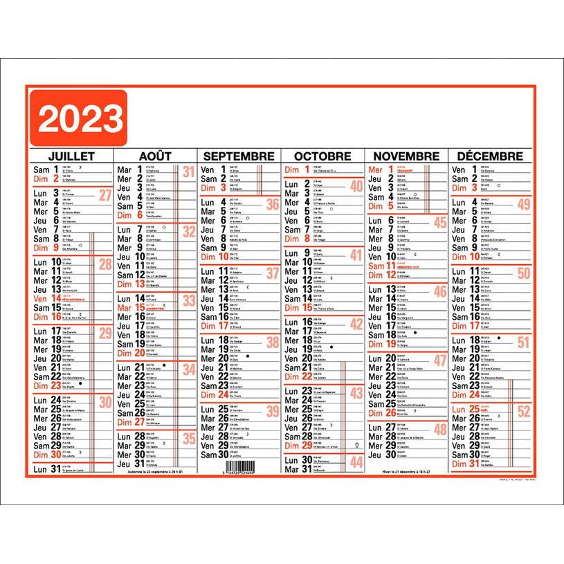 3664447125374-Oberthur Classique - Calendrier 6 mois par face - 33,5 x 43 cm-P_79360107_2-1