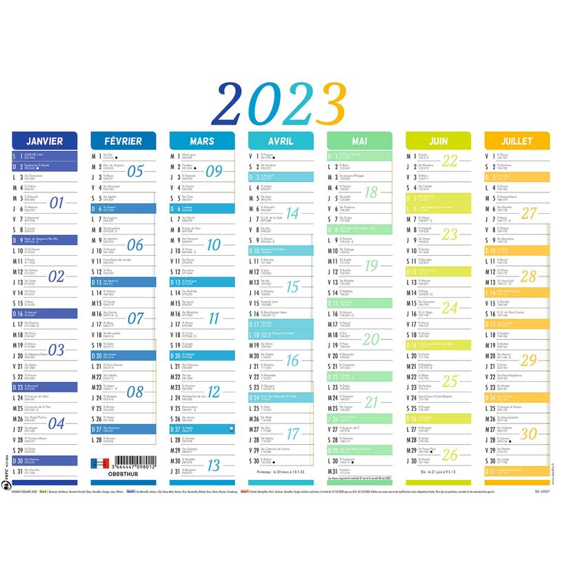3664447118093-Oberthur Nuance - Calendrier 7 mois par face - 41 x 57 cm-P_79360110_1-0