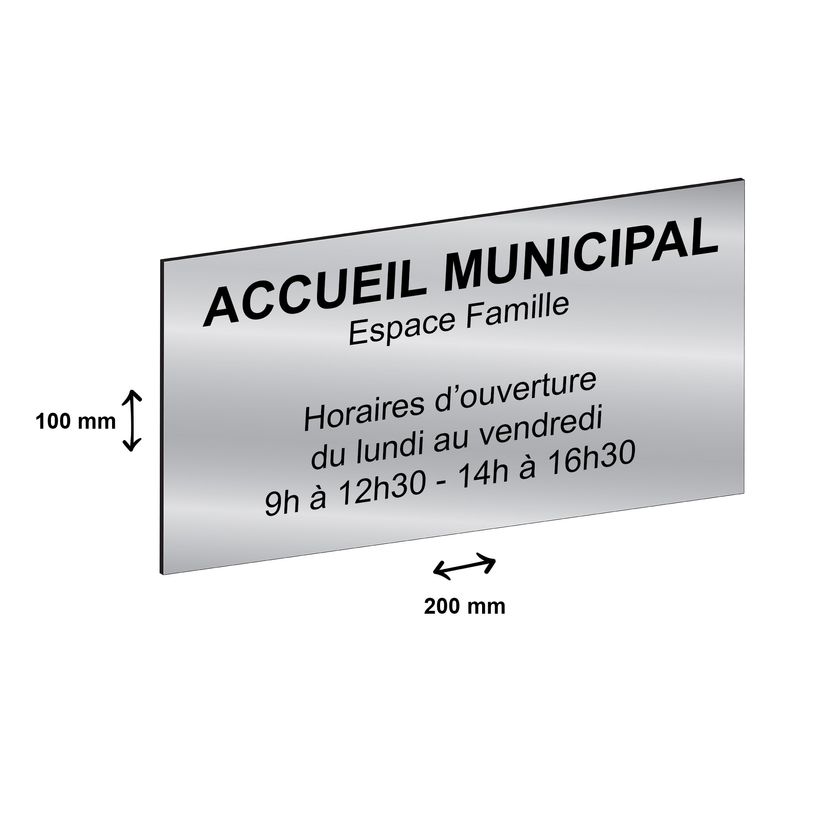 3459590648425-Plaque personnalisée avec votre texte - 200 x 100 mm - argentée - adhésivée prête à p-P_79384201_2-1