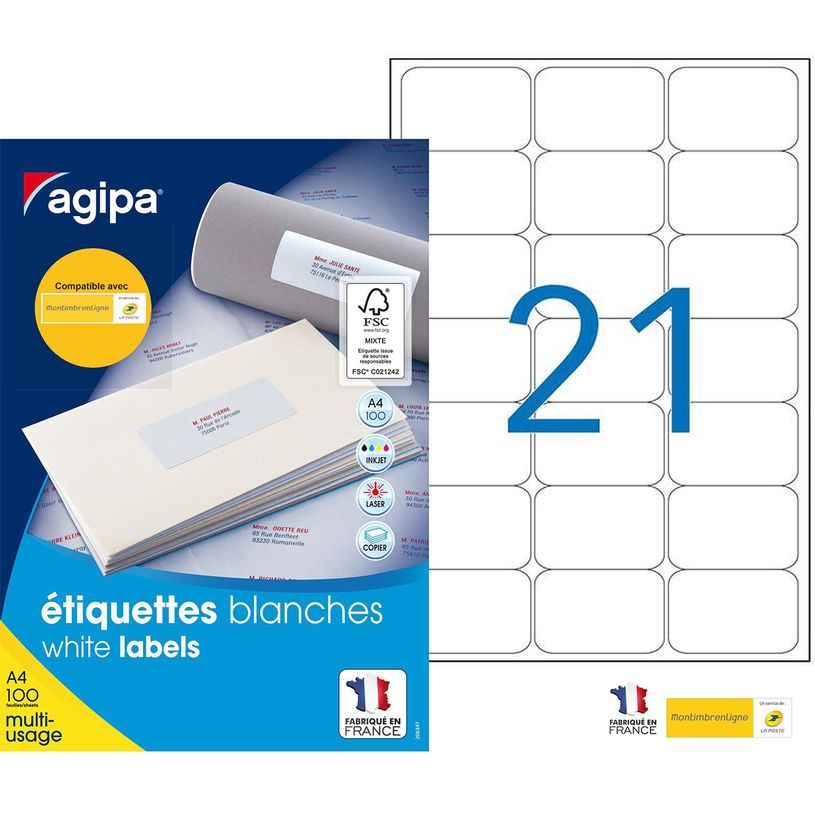 3270241189841-Apli Agipa - 2100 Étiquettes adhésives blanches multi-usages - 63,5 x 38,1 mm - coins arr-P_79395552_1-0