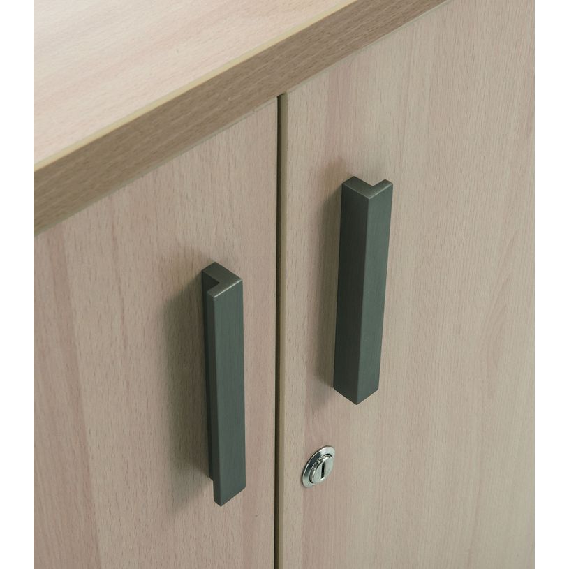 3253310147560-Armoire Bibliothèque haute INEO/LEVEL/STEELY/WOODY - Corps blanc - Portes et dessus Chêne-P_79395871_2-1