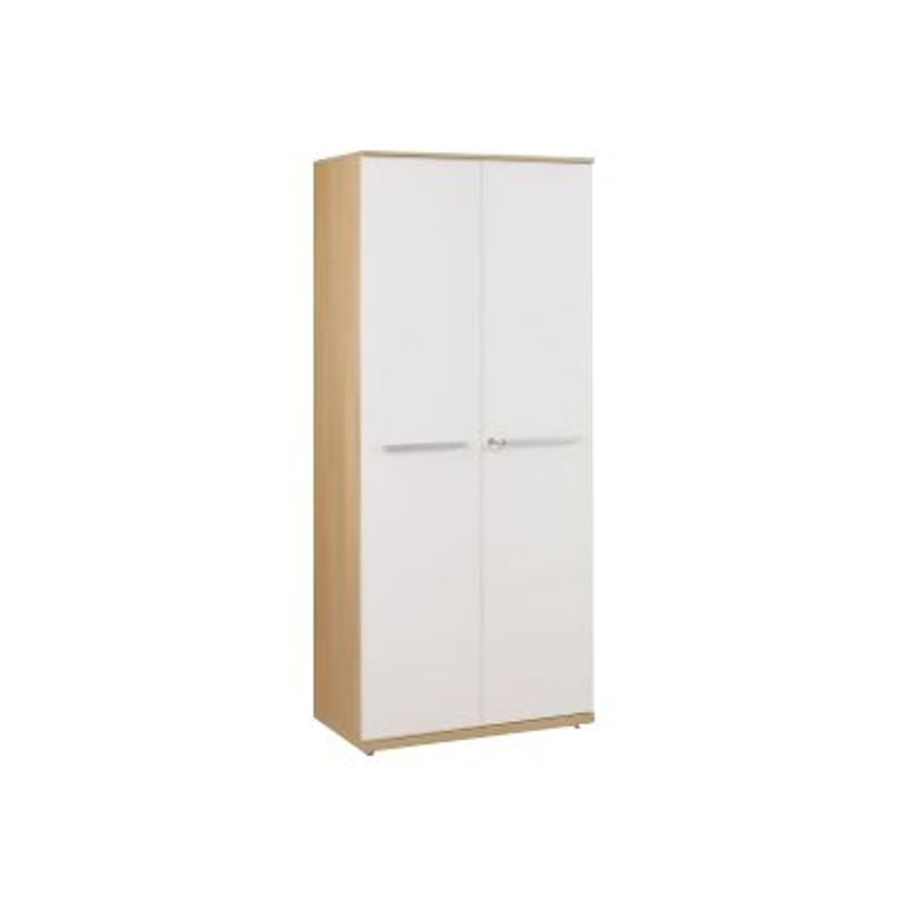 3483600165589-Armoire haute SLIVER - L80 x H188 x P45 - 2 portes - Chêne fil et blanc-P_79397489_1-0