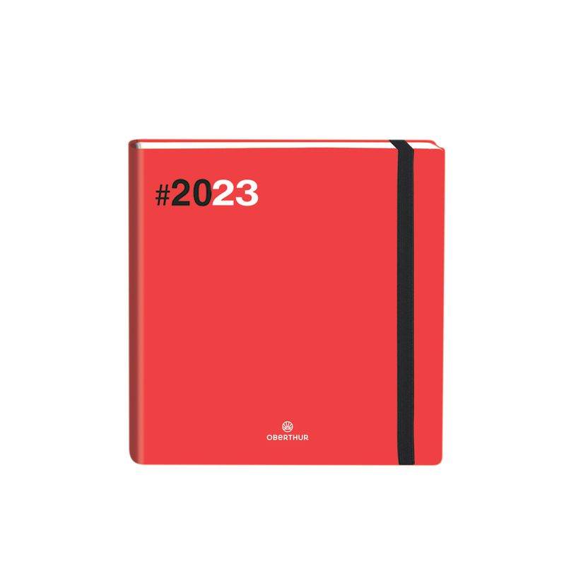 3664447135199-Agenda Flex - 1 semaine sur 2 pages - 16 x 16 cm - rouge - Oberthur-P_79398104_1-0