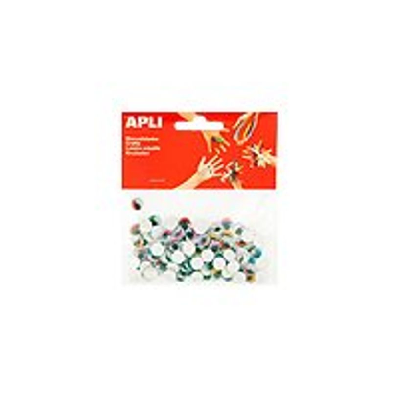 8410782132660-Apli - 100 Adhésifs décoratifs - modèles "yeux" - bleu, jaune, rouge, vert rond-P_79398823_1-0