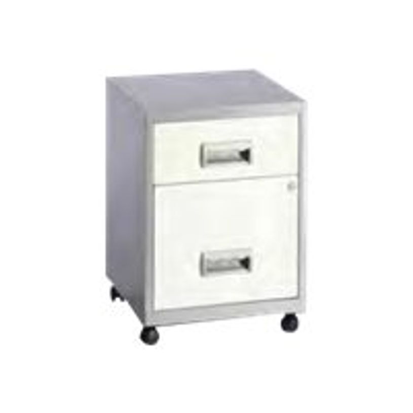3219090954460-Caisson mobile - 2 tiroirs - alu/blanc-P_79401098_1-0