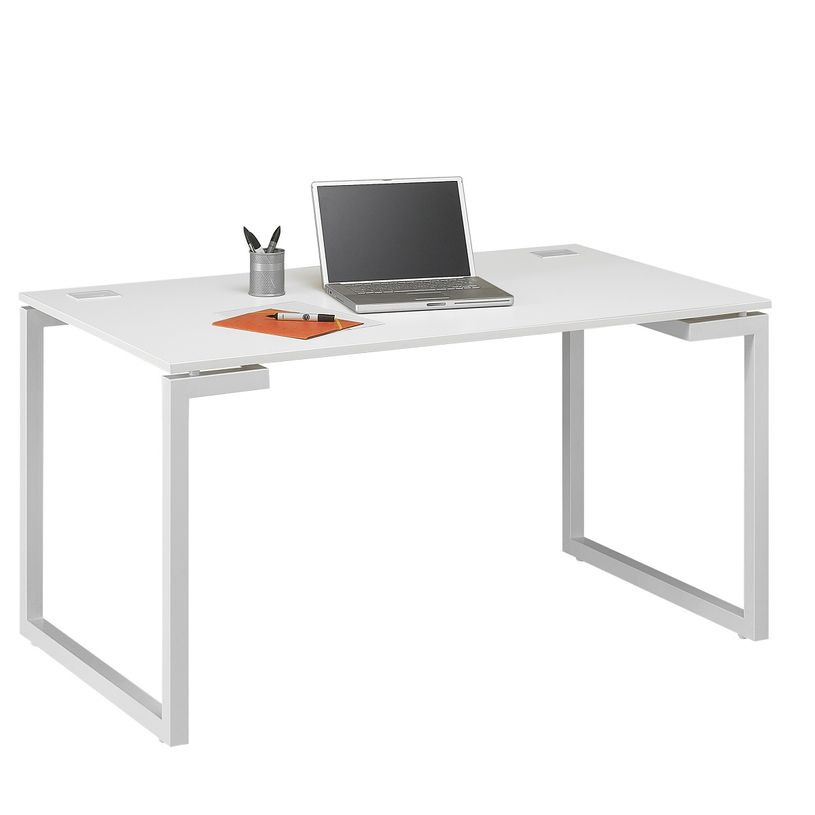 3483600495624-Bureau SUNDAY - 160 cm - Pieds cadre - Blanc-P_79408143_1-0