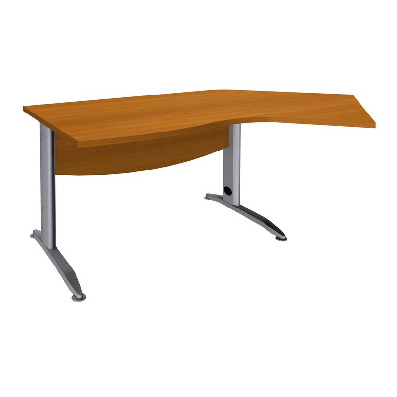 3253310150041-Bureau 135° IDRA - retour d'angle à droite - L180 cm - Pieds aluminium - plateau imitatio-P_79408633_1-0