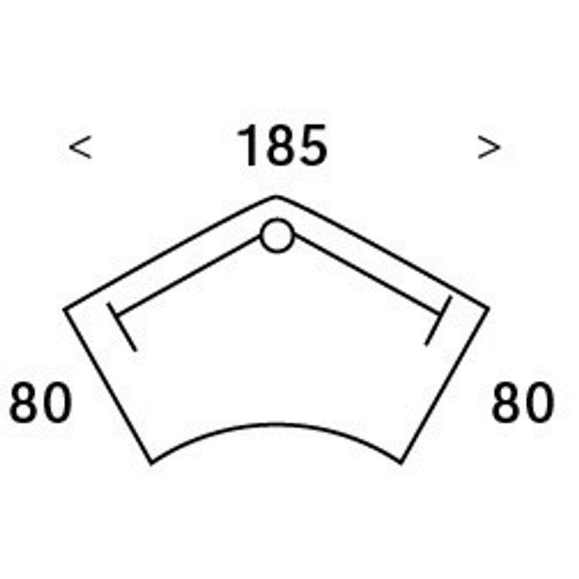 0400794086516-Bureau symétrique 120° IDRA - L180 cm - Pieds blanc - plateau imitation Merisier-P_79408651_4-3