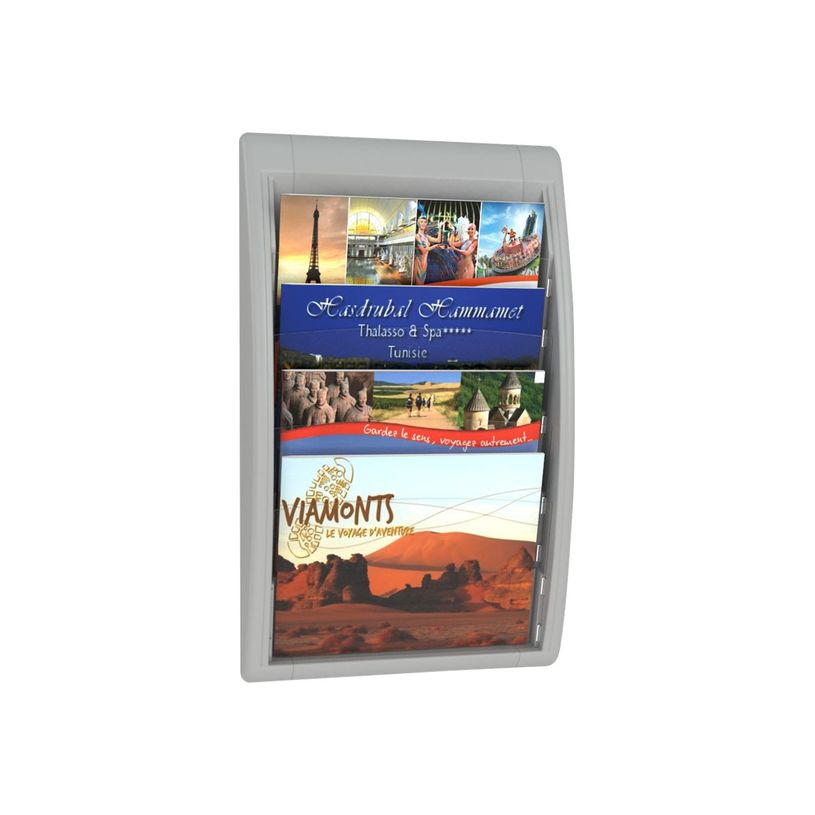3660141133387-Présentoir mural Quick Fit pour documents 24 x 32 cm paysage - 4 compartiments - gris/tran-P_79409427_1-0