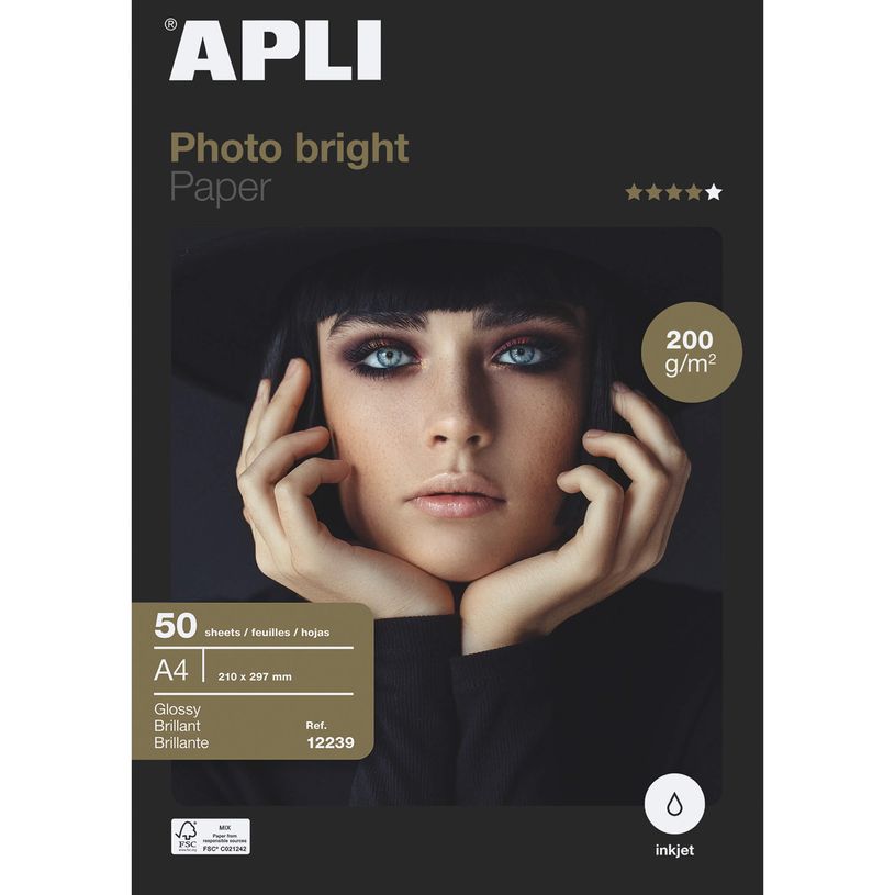 8410782122395-Apli Paper - Papier photo brillant - A4 - 200 g/m² - 50 feuilles-P_79412629_2-0