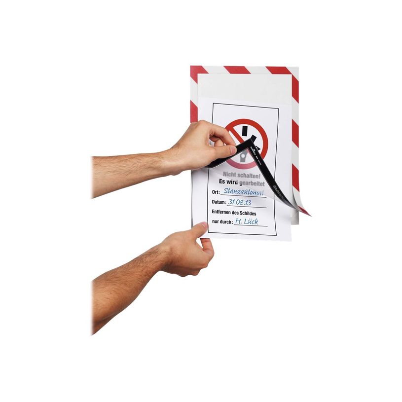 4005546406596-Durable Duraframe Magnetic Security - Cadre d'affichage magnétique bicolore - A4 - rouge-P_79415385_12-11