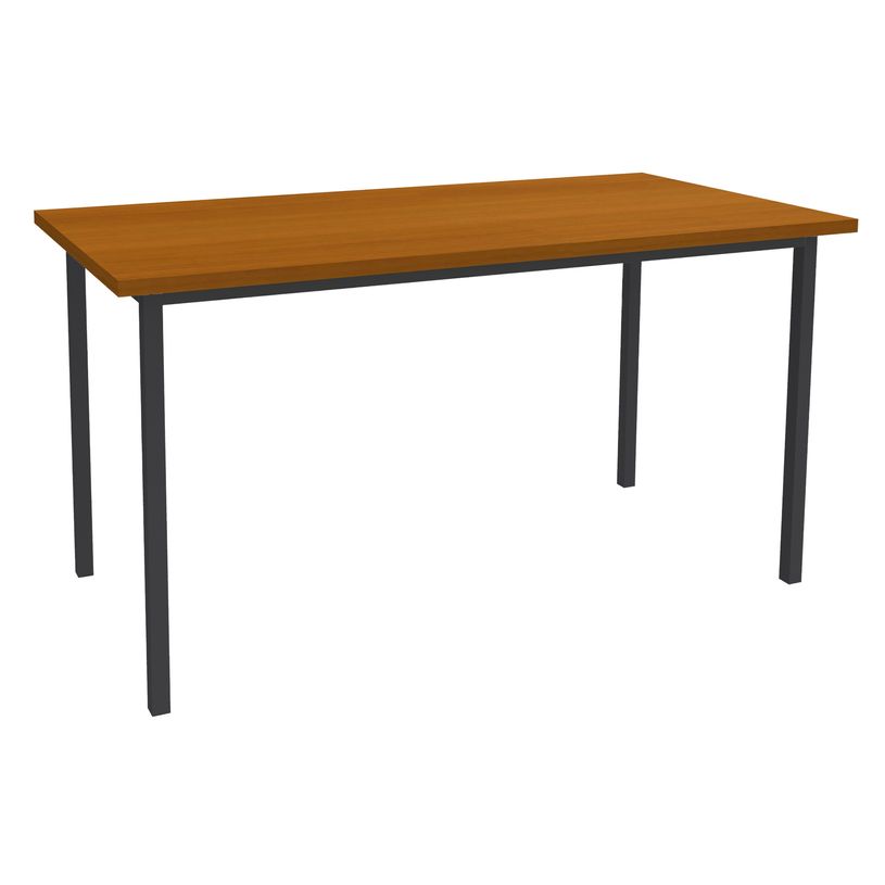 3253310154681-Table de réunion Rectangulaire - 140 x 70 cm - Pieds anthracite - imitation merisier-P_79419836_1-0