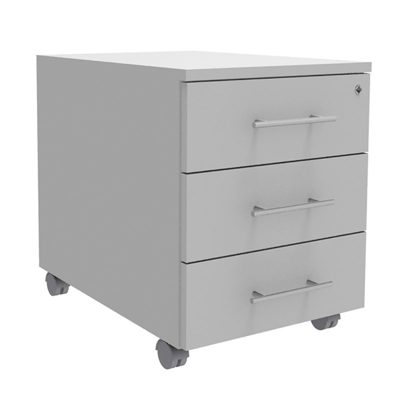 3253310153127-Caisson mobile INEO JET UP Bureau Vallée - L43 x H56 x P60 cm - 3 Tiroirs - façade blanc -P_79421208_1-0