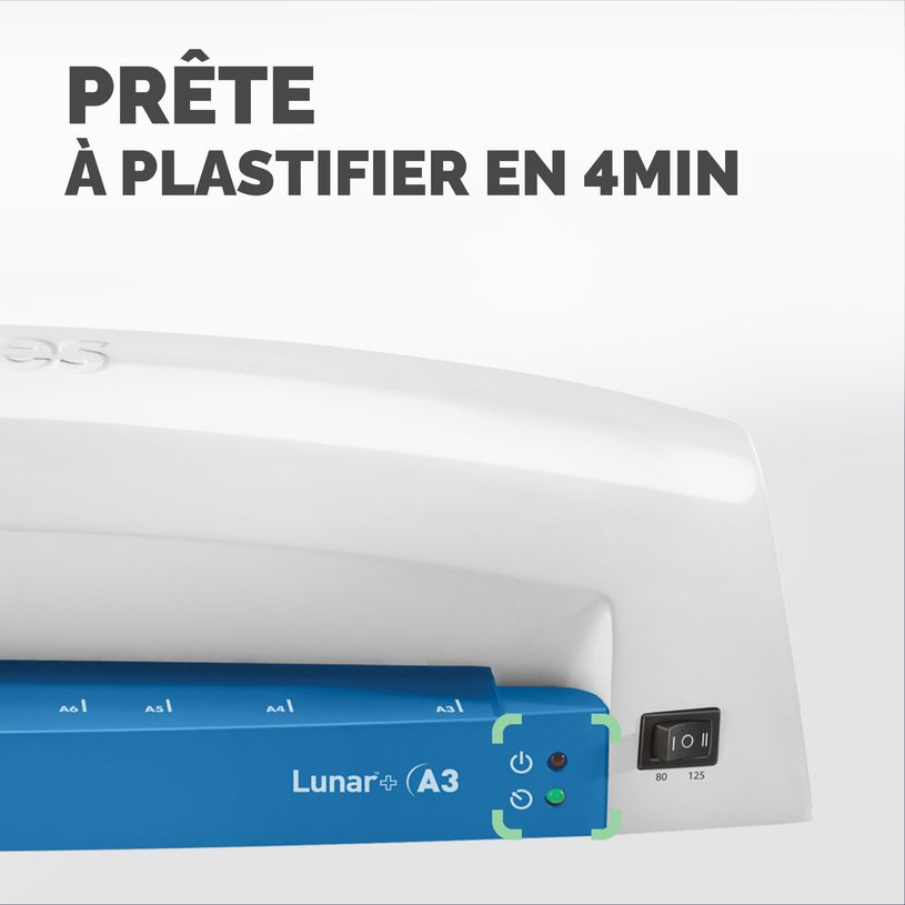 0043859724406-Fellowes Lunar + A4 - Plastifieuse A4 - de 80 à 125 microns - bleu-P_79421598_3-2