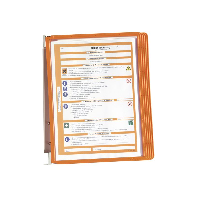4005546506500-Durable Vario - Support mural métallique avec 5 pochettes A4 - orange-P_79425238_1-0