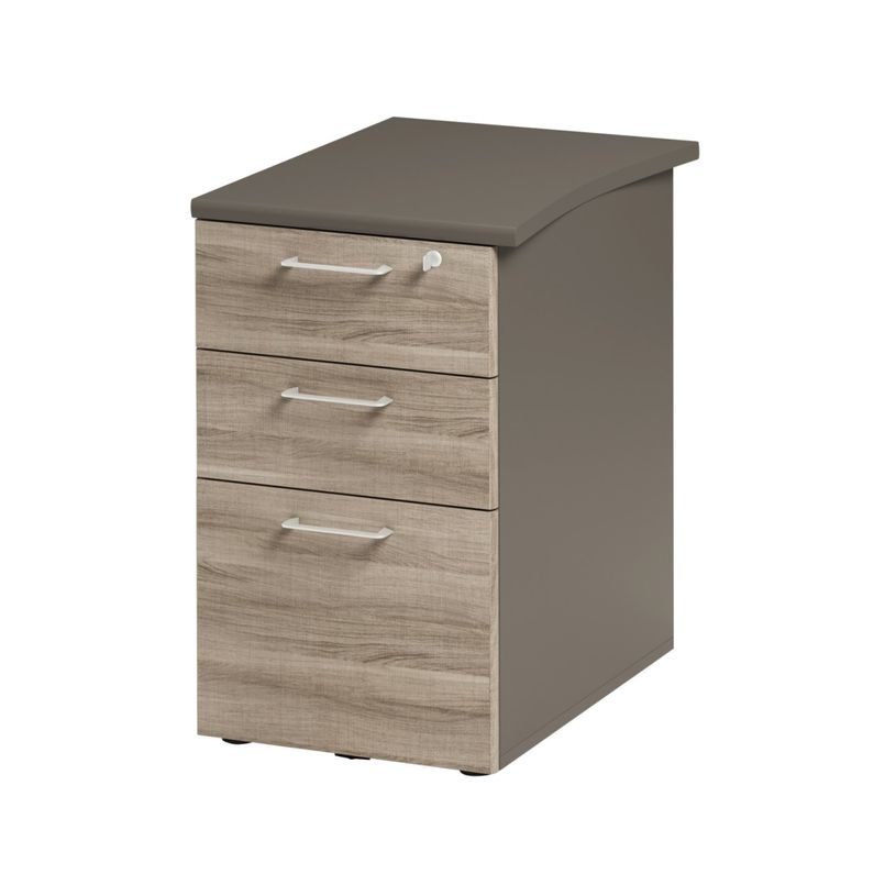 3483600784094-Caisson bout de bureau JAZZ+ - Profondeur 61 cm - Chêne gris-P_79426210_1-0