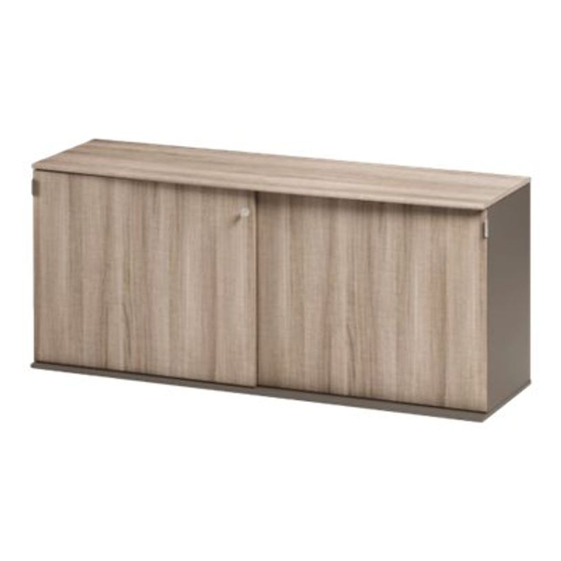 3483600784247-Crédence JAZZ+ - L160 x H74 x P48 - 2 portes coulissantes - Chêne gris-P_79426225_1-0