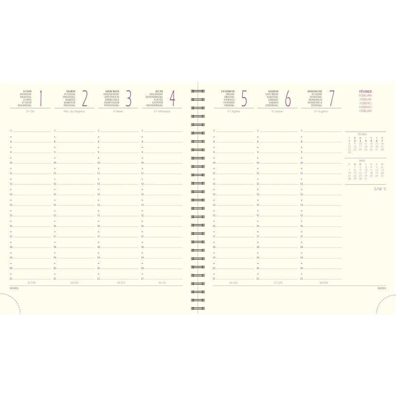 3660942057738-Agenda Méline - 1 semaine sur 2 pages - 16 mois - 15 x 17 cm - disponible dans différente-P_79426537_4-3