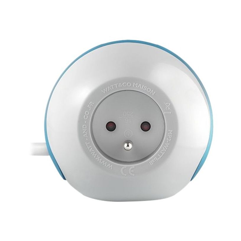 3760110683636-WATT & CO WATTBALL - Multiprise 3 prises - 2 prises 16A + 1 prise 6A + 2 USB - blanc/bleu-P_79428848_2-0