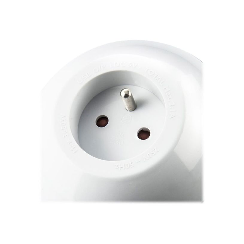 3760110683636-WATT & CO WATTBALL - Multiprise 3 prises - 2 prises 16A + 1 prise 6A + 2 USB - blanc/bleu-P_79428848_6-4