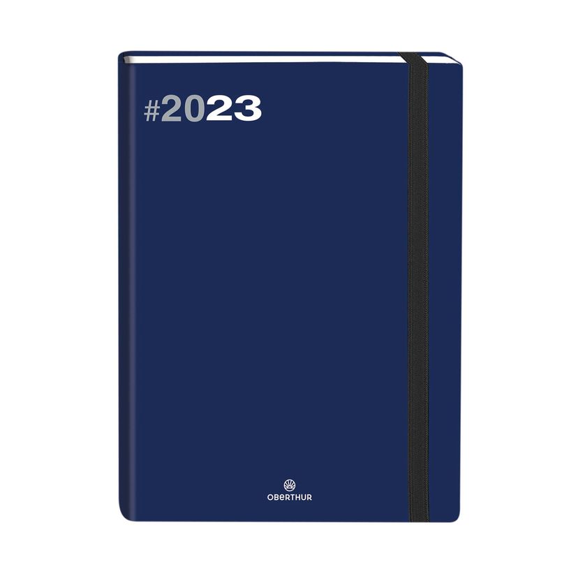 3664447135076-Agenda à élastique Flex - 1 semaine sur 2 pages - 22 x 28 cm - bleu marine - Oberthur-P_79429134_2-0