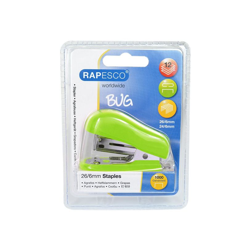 5018505010221-Rapesco - Mini Agrafeuse BUG  + 1000 agrafes 24/6 - vert-P_79429235_1-1