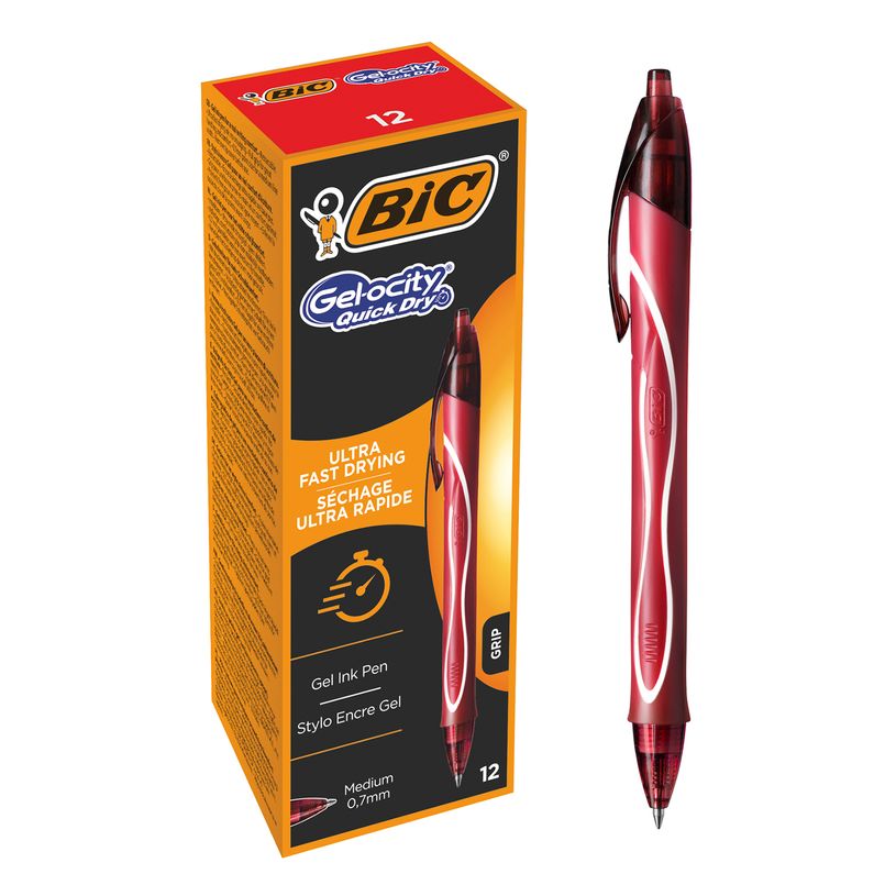 3086123494671-Bic Gelocity QuickDry - Pack de 12 rollers - 0,7 mm - rouge-P_79429244_3-0