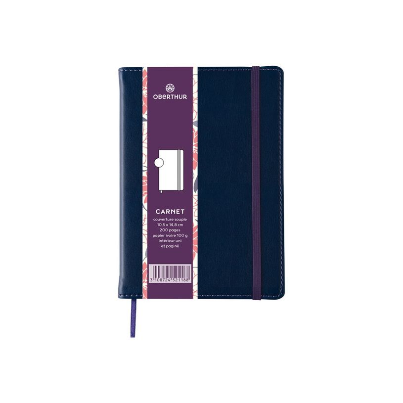 3108724521188-Oberthur Carmen - Carnet de notes souple A6 - uni - bleu-P_79429902_4-0