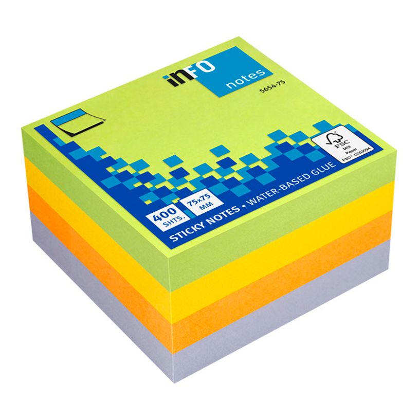 4044355772072-Global Notes - Bloc Cube - 400 feuilles - 75 x 75 mm - couleurs spring-P_79432106_1-0