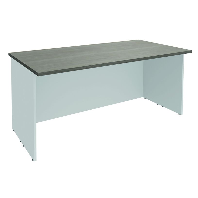 3253310161269-Banque d'accueil LUMINA - sans réhausse - L140 x H75 x P80 cm - Finition chêne gris/blanc-P_79432142_1-0