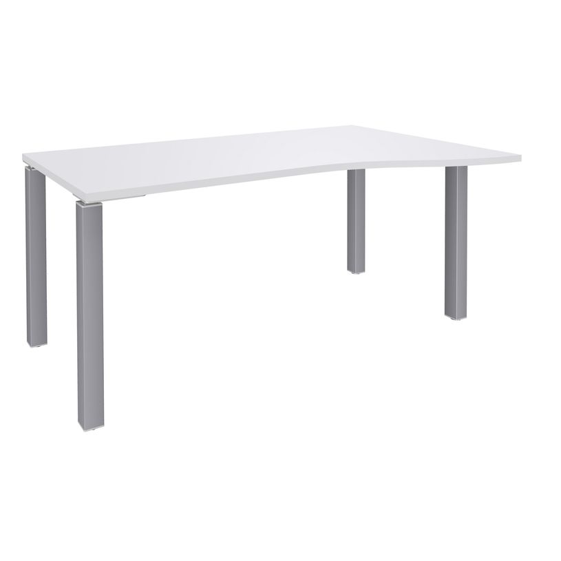3253310164697-Bureau Vague EXPRIM - L140 cm - Retour droite - Plateau Blanc perle - Pieds alu-P_79432350_1-0