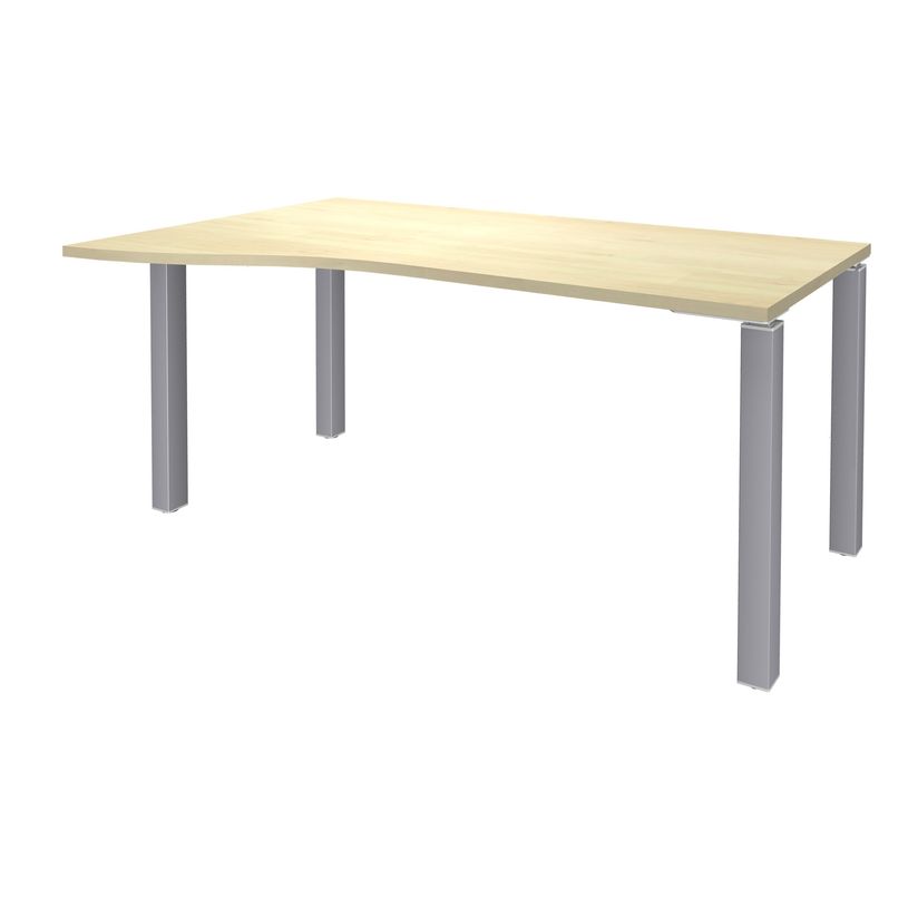 3253310164819-Bureau Vague EXPRIM - L140 cm - Retour gauche - Plateau imitation Erable - Pieds alu-P_79432362_1-0